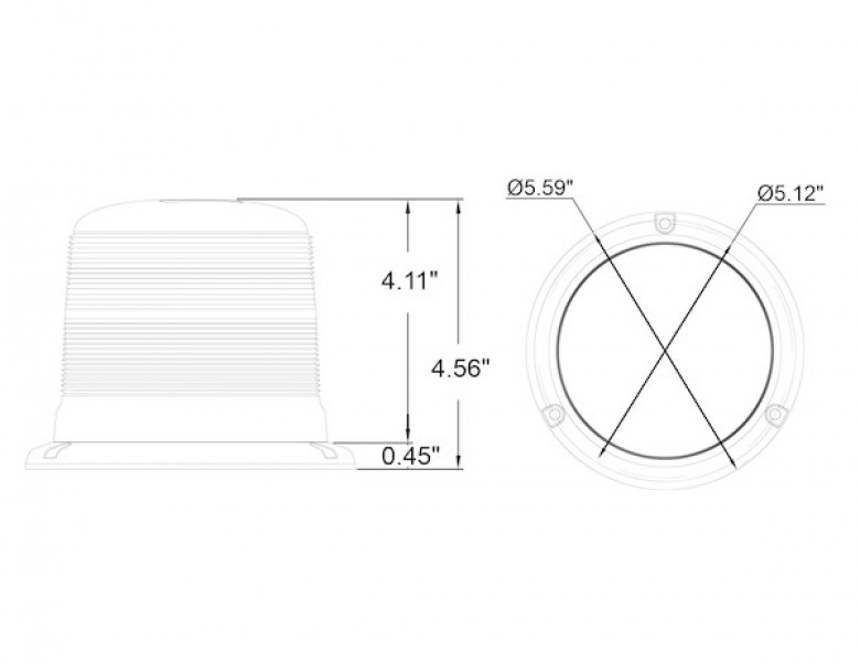 Image of 5.5 Inch by 4.5 Inch Amber LED Beacon from Buyers Products. Part number: SL585ALP