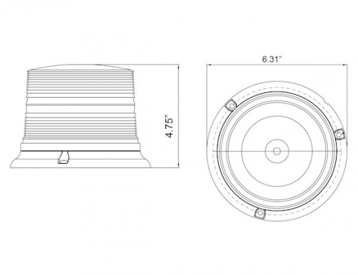 Image of 6.5 Inch by 5 Inch 8 Joule Incandescent Beacon Strobe Light from Buyers Products. Part number: SL640ALP