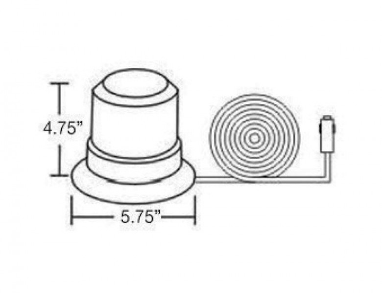 Image of 6 Inch by 5 Inch Incandescent Beacon Strobe Light from Buyers Products. Part number: SL650A