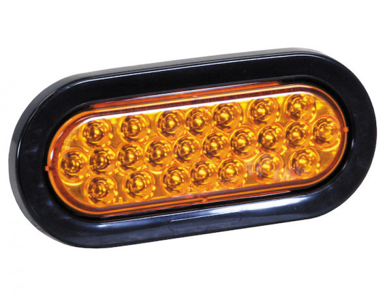 Image of 6 Inch Amber Oval Recessed Strobe Light With 24 LED from Buyers Products. Part number: SL65AO