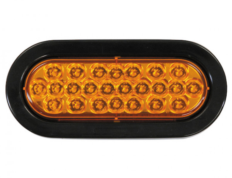 Image of 6 Inch Amber Oval Recessed Strobe Light With 24 LED from Buyers Products. Part number: SL65AO