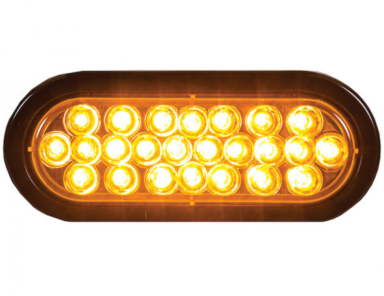 Image of 6 Inch Amber Oval Recessed Strobe Light With 24 LED from Buyers Products. Part number: SL65AO