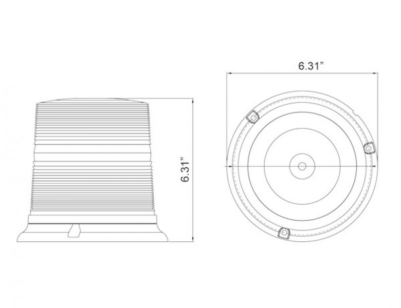 Image of 6.5 Inches by 6.5 Inch Incandescent Beacon Strobe Light from Buyers Products. Part number: SL660A