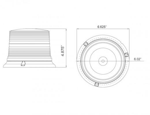 Image of 6.5 Inch by 5 Inch Programmable LED Strobe Beacon with Auxiliary Plug from Buyers Products. Part number: SL675ALP