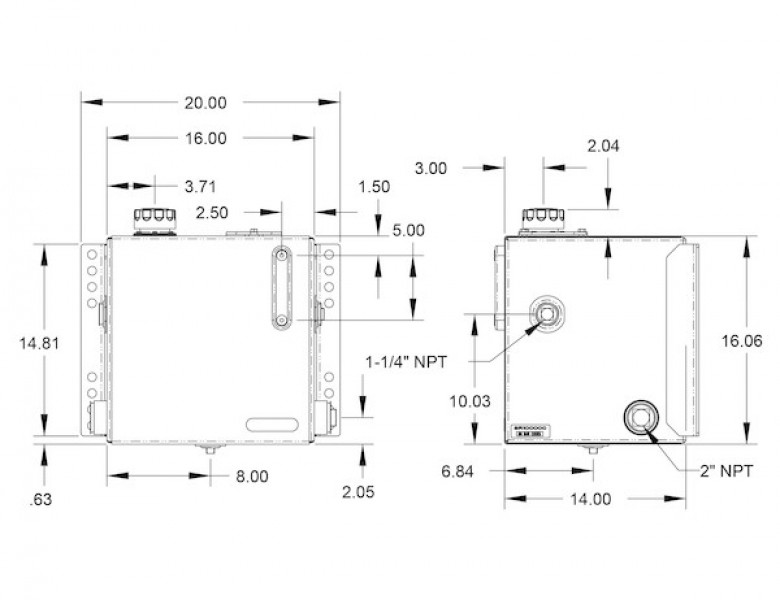 Image of 15 Gallon Stainless Steel Reservoir from Buyers Products. Part number: SMR15SS