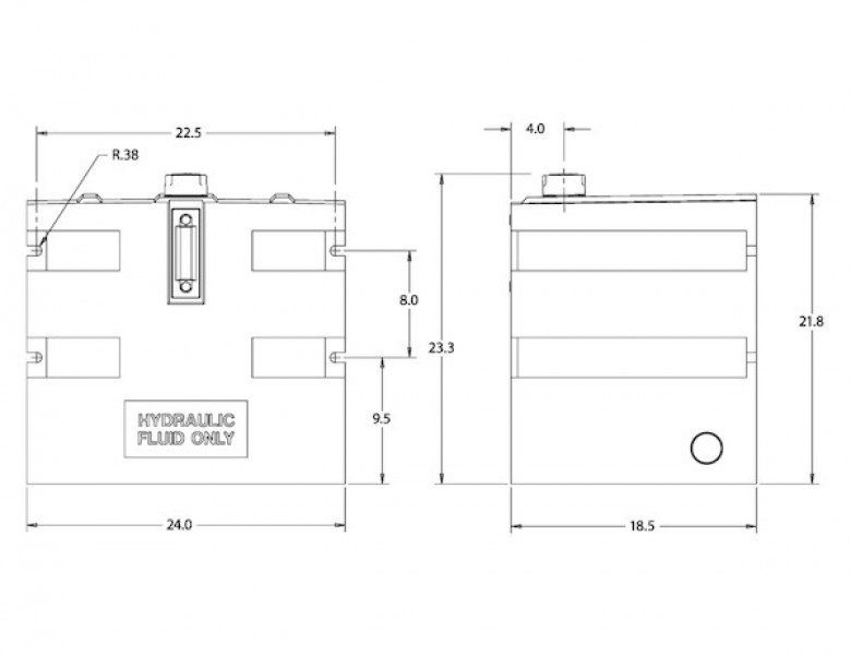 Image of 25 Gallon Side-Mount Polymer Reservoir from Buyers Products. Part number: SMR25P