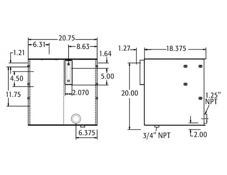 Image of 30 Gallon Stainless Steel Bulkhead Hydraulic Reservoir from Buyers Products. Part number: SMR30SS