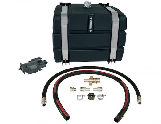 Image of 50 Gallon Side-Mount Reservoir/Direct Mount Pump Wetline Kit CCW with Aluminum Tank from Buyers Products. Part number: SMWLK50ADMCCW