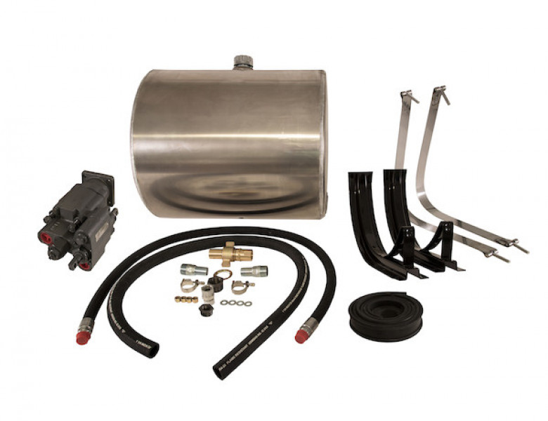 Image of 50 Gallon Side-Mount Reservoir/Direct Mount Pump Wetline Kit CCW with Aluminum Tank from Buyers Products. Part number: SMWLK50ADMCCW