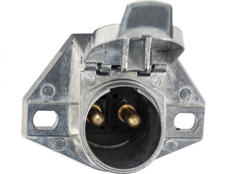 Image of 2-Way Die-Cast Zinc Trailer Connector -Truck Side - Horizontal Pin Arrangement from Buyers Products. Part number: TC1002