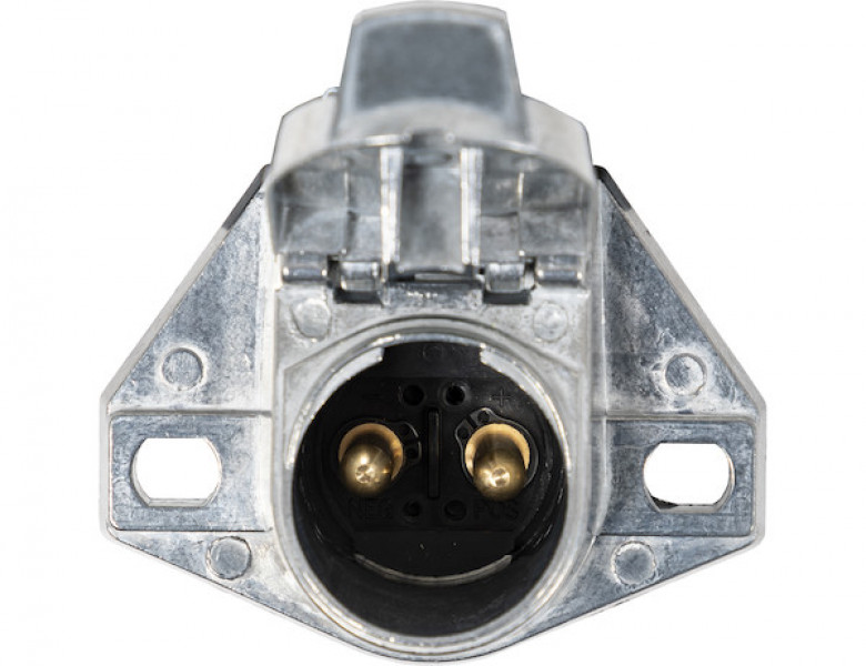 Image of 2-Way Die-Cast Zinc Trailer Connector -Truck Side - Horizontal Pin Arrangement from Buyers Products. Part number: TC1002