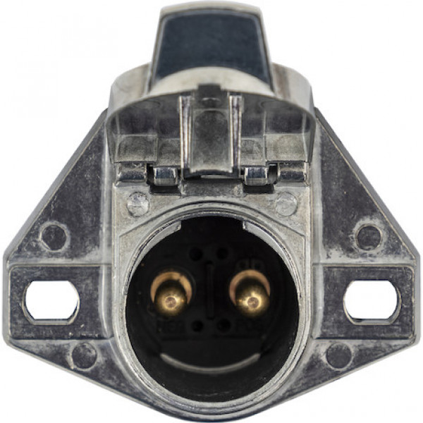 Image of 2-Way Die-Cast Zinc Trailer Connector -Truck Side - Horizontal Pin Arrangement from Buyers Products. Part number: TC1002