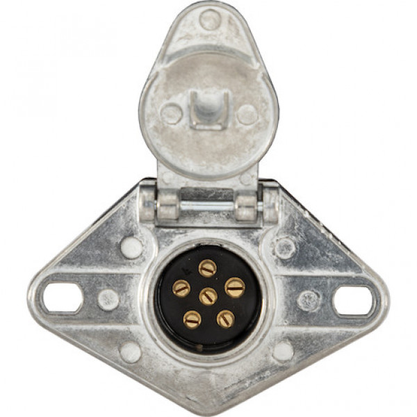 Image of 6-Way Die Cast Metal Trailer Connector - Truck Side from Buyers Products. Part number: TC1006