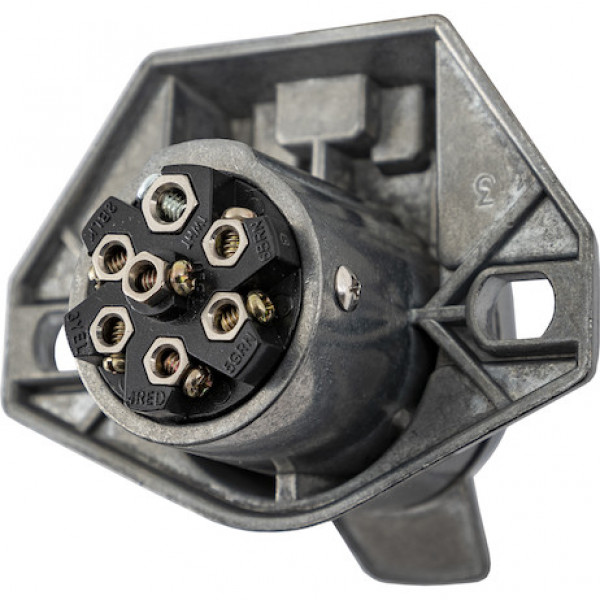 Image of 7-Way Die-Cast Metal Trailer Connector - Truck Side from Buyers Products. Part number: TC1007