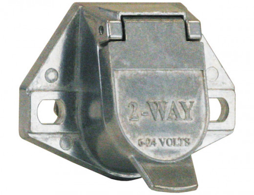 Image of 2-Way Die-Cast Zinc Trailer Connector -Truck Side - Vertical Pin Arrangement from Buyers Products. Part number: TC1012