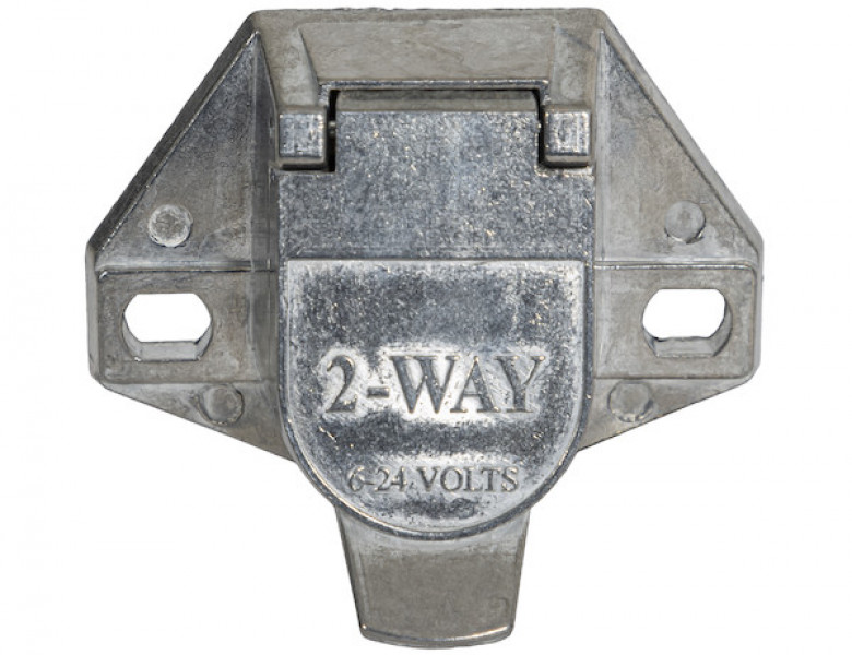 Image of 2-Way Die-Cast Zinc Trailer Connector -Truck Side - Vertical Pin Arrangement from Buyers Products. Part number: TC1012