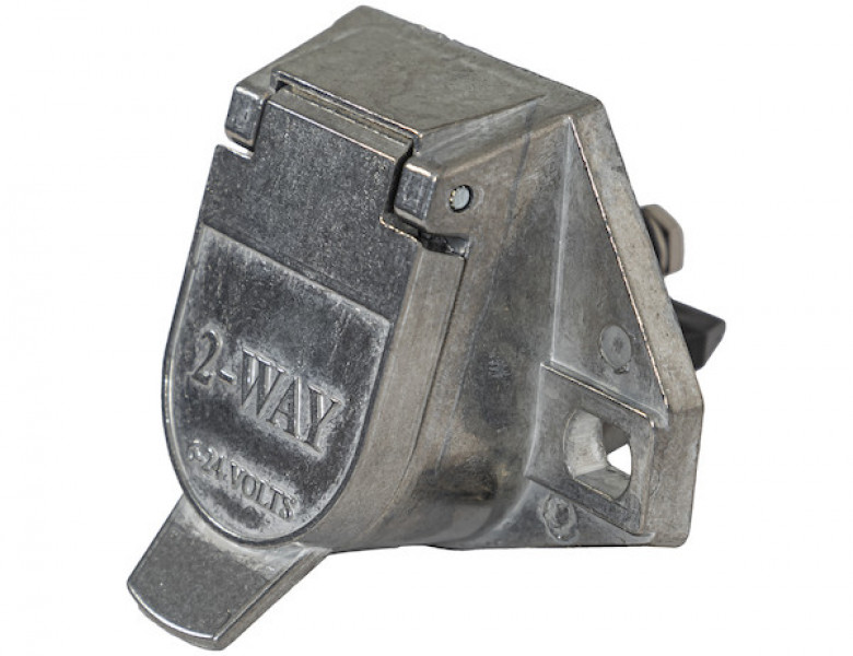 Image of 2-Way Die-Cast Zinc Trailer Connector -Truck Side - Vertical Pin Arrangement from Buyers Products. Part number: TC1012