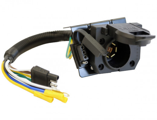 Image of 7-Way Dual-Plug Trailer Connector with 10 Inch Prewired Harness from Buyers Products. Part number: TC1474P