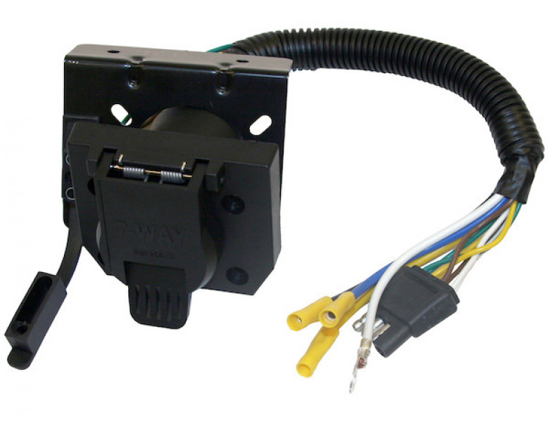 Image of 7-Way Dual-Plug Trailer Connector with 10 Inch Prewired Harness from Buyers Products. Part number: TC1474P