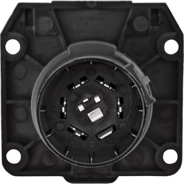 Image of 7-Way Black Plastic Flat Pin Truck Receptable from Buyers Products. Part number: TC1770B