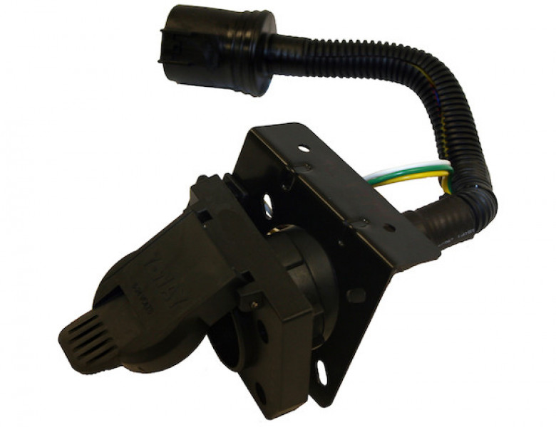 Image of 7-Way Dual-Plug OEM Trailer Connector with 8 Inch Prewired Cable from Buyers Products. Part number: TC1774P