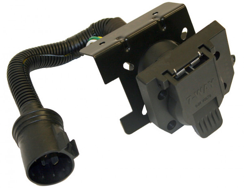 Image of 7-Way Dual-Plug OEM Trailer Connector with 8 Inch Prewired Cable from Buyers Products. Part number: TC1774P