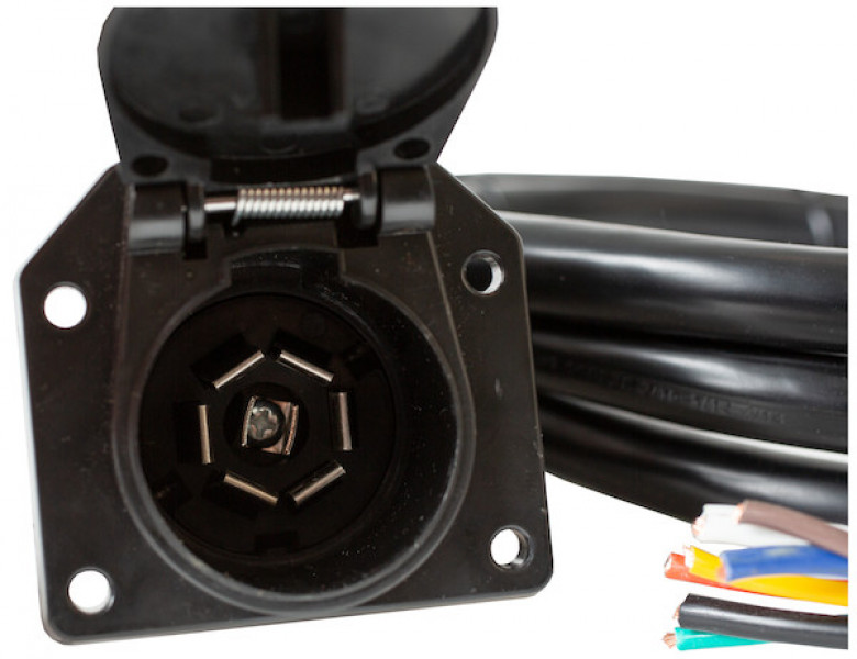 Image of 7-Way Truck Side Flat Pin Trailer Connector from Buyers Products. Part number: TC1967P