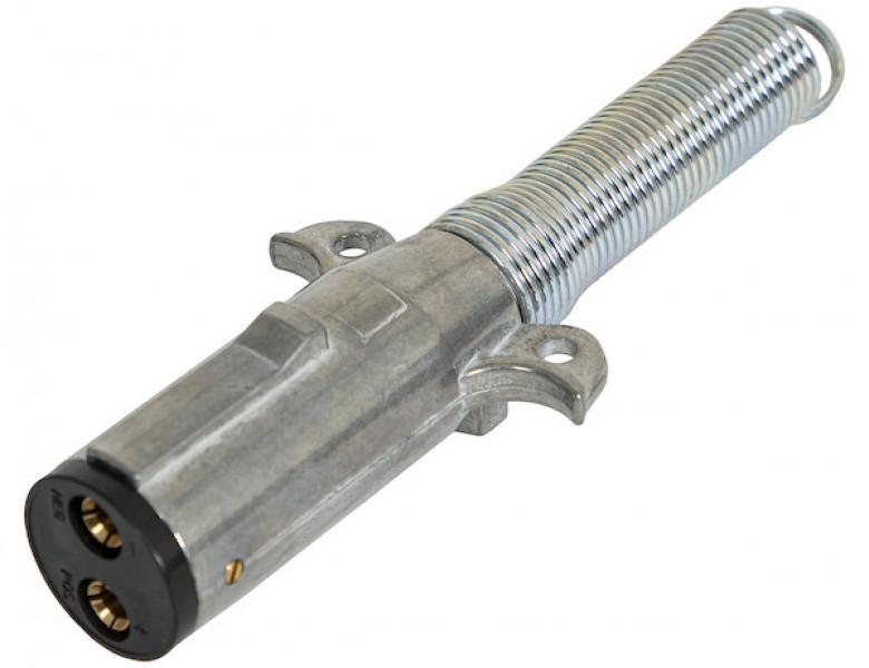 Image of 2-Way Die-Cast Zinc Trailer Connector -Trailer Side - Vertical Pins with Spring from Buyers Products. Part number: TC2012