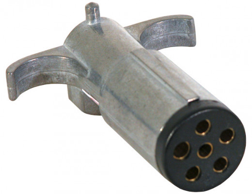 Image of 6-Way Die-Cast Metal Trailer Connector with Spring - Trailer Side from Buyers Products. Part number: TC2061