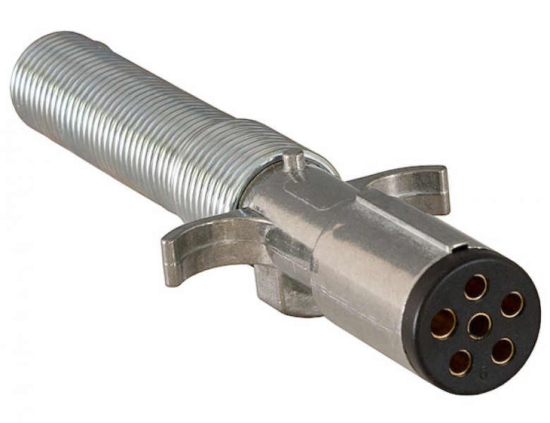 Image of 6-Way Die-Cast Metal Trailer Connector with Spring - Trailer Side from Buyers Products. Part number: TC2061