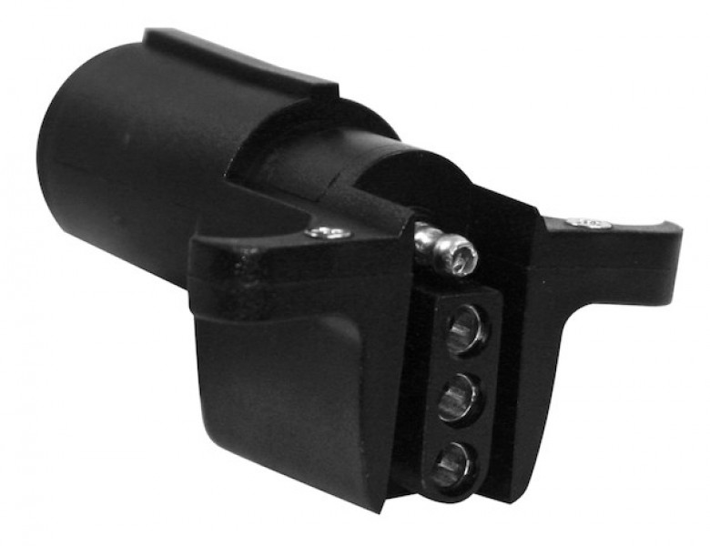 Image of 6-Way Round to 4-Flat Plastic Trailer Connector Adapter from Buyers Products. Part number: TC2064P