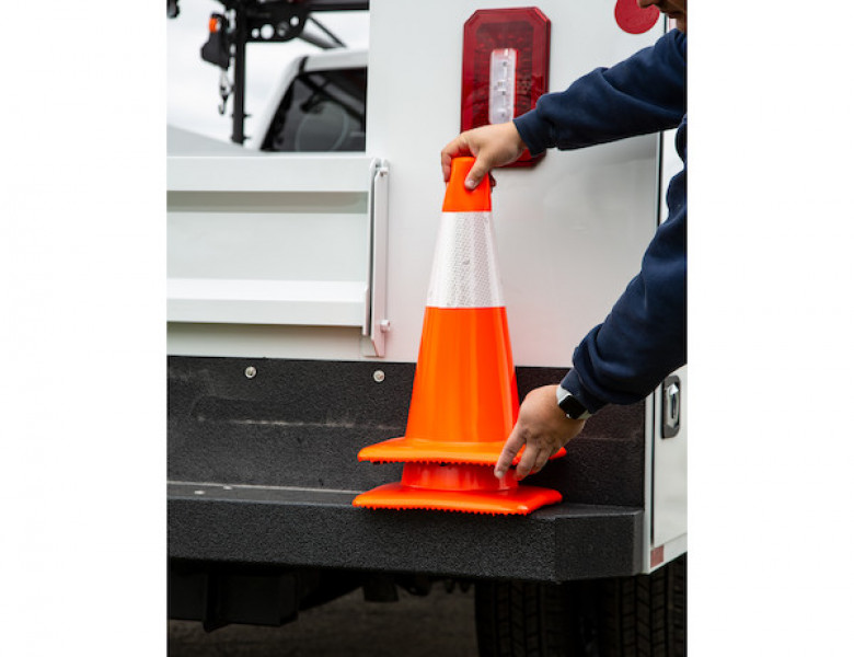 Image of Horizontal Mount Traffic Cone Holders Black Powder Coat from Buyers Products. Part number: TCH10H