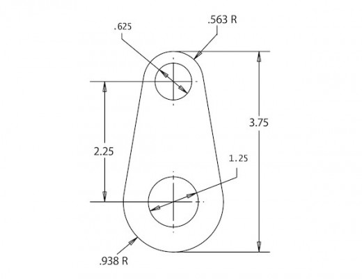 Image of Tailgate Linkage Connecting Plate - 5/8 and 1-1/4 Inch Diameter Holes from Buyers Products. Part number: TGCAM0001