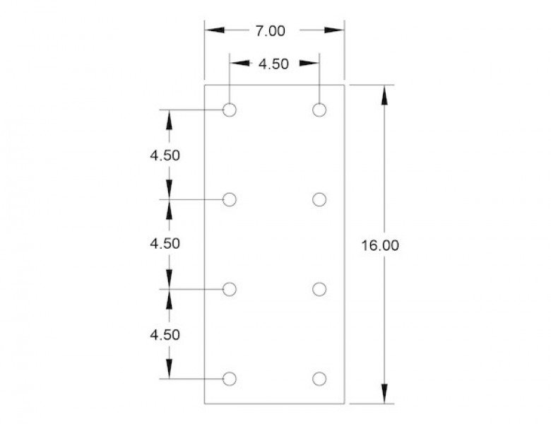 Image of 3/4 Inch Thick Trailer Nose Plate For Mounting Drawbar from Buyers Products. Part number: TNP716625750