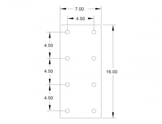 Image of 3/4 Inch Thick Trailer Nose Plate For Mounting Drawbar from Buyers Products. Part number: TNP716625750