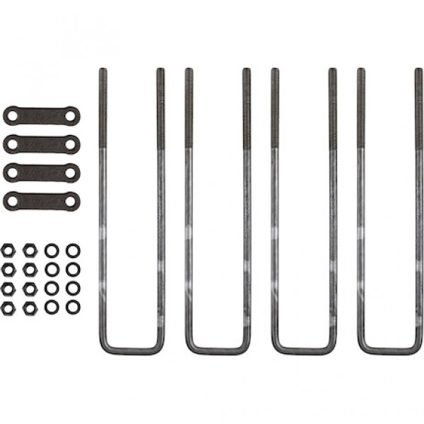 Image of 18 Inch Square Bend 5/8 Inch U-Bolt Kit-4 Sets from Buyers Products. Part number: UB623518