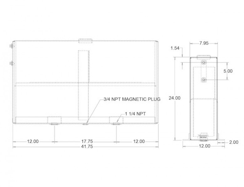 Image of 35 Gallon Upright Aluminum Hydraulic Reservoir from Buyers Products. Part number: UR35A