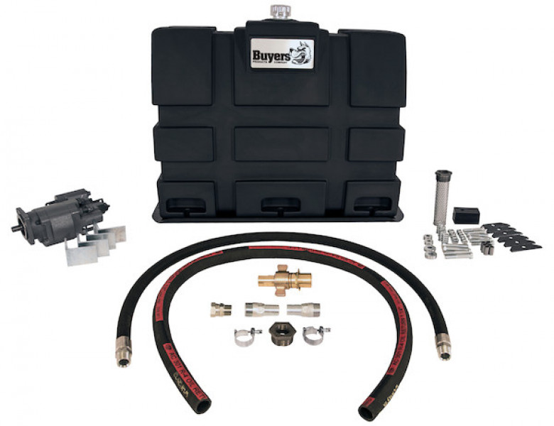 Image of 50 Gallon Upright Reservoir/Direct Mount Pump Wetline Kit CW With Poly Tank from Buyers Products. Part number: UWLK50PDMCW