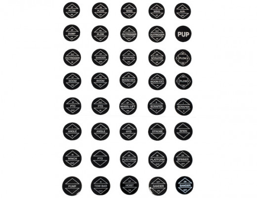 Image of Remote Valve Cable Control Knob Decal Sheet from Buyers Products. Part number: VSK040