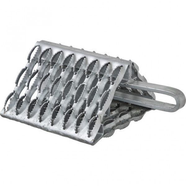 Image of Galvanized Serrated Wheel Chock with Handle 9x10x6 Inch from Buyers Products. Part number: WC091060