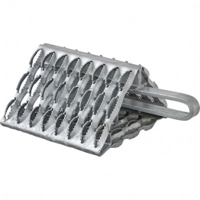 Image of Galvanized Serrated Wheel Chock with Handle 9x10x6 Inch from Buyers Products. Part number: WC091060