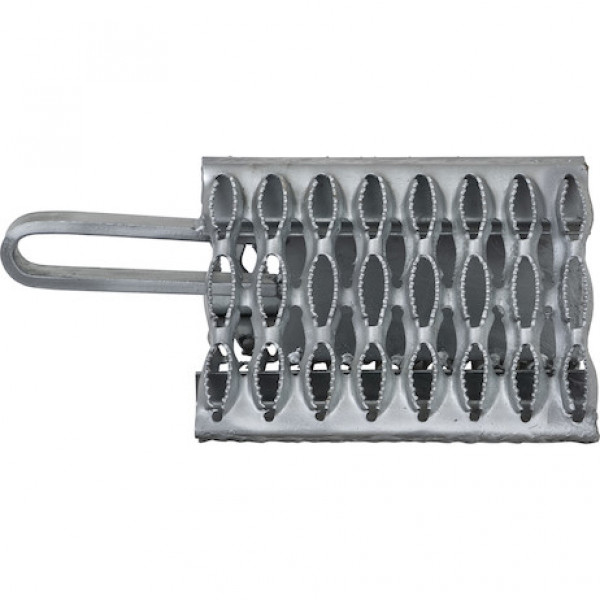 Image of Galvanized Serrated Wheel Chock with Handle 9x10x6 Inch from Buyers Products. Part number: WC091060