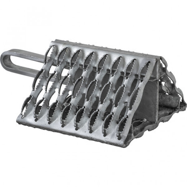 Image of Galvanized Serrated Wheel Chock with Handle 9x10x6 Inch from Buyers Products. Part number: WC091060