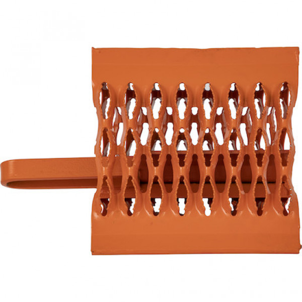 Image of Orange Powder Coated Galvanized Serrated Wheel Chock with Handle 9x10x6 Inch from Buyers Products. Part number: WC091061