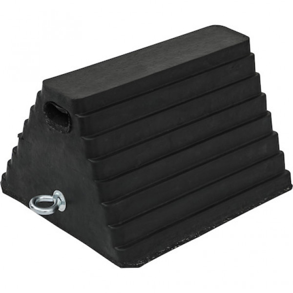 Image of Heavy Duty Rubber Wheel Chock with Chain Eye 10x8x6 Inch from Buyers Products. Part number: WC1086