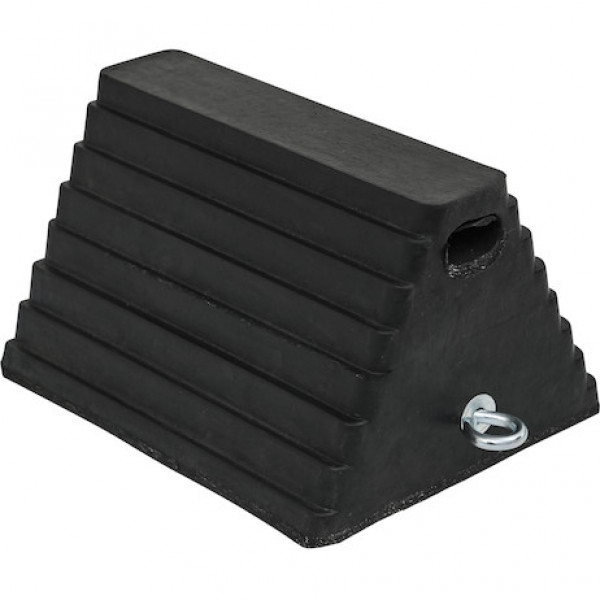 Image of Heavy Duty Rubber Wheel Chock with Chain Eye 10x8x6 Inch from Buyers Products. Part number: WC1086