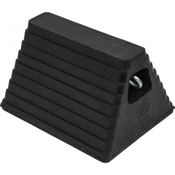 Image of Heavy Duty Rubber Wheel Chock with Chain Eye 10x8x6 Inch from Buyers Products. Part number: WC1086