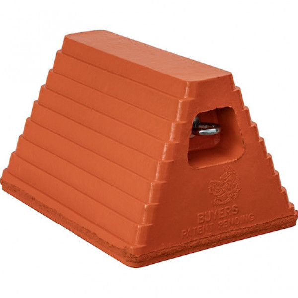 Image of Heavy Duty Rubber Wheel Chock with Chain Eye 10x8x6 Inch from Buyers Products. Part number: WC1086