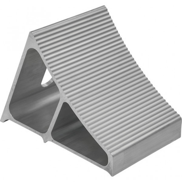 Image of Small Extruded Aluminum Wheel Chock 6x8.75x5.86 Inch from Buyers Products. Part number: WC6096A