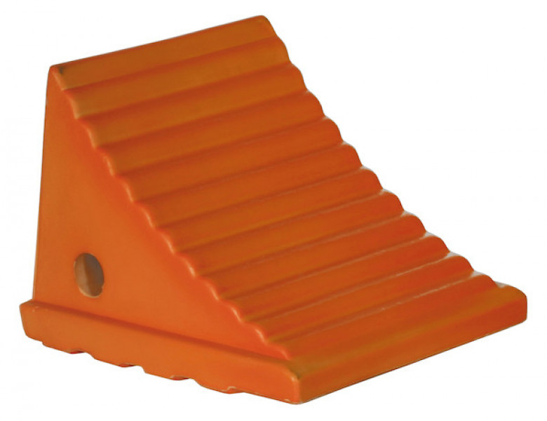 Image of Large Orange Polyurethane Wheel Chock 8.69x11.25x8.13 Inch from Buyers Products. Part number: WC8118